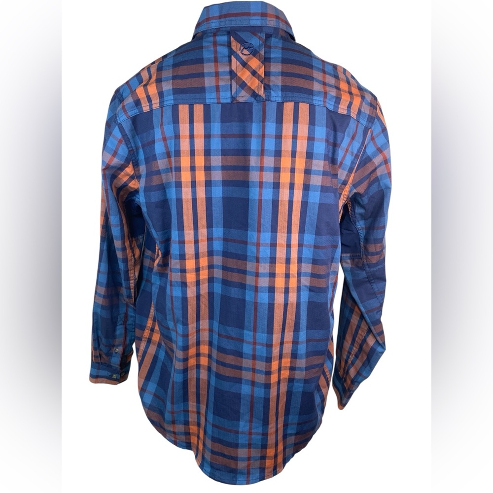 Magellan Outdoors Classes Fit Blue and Orange Plaid LS Shirt Men’s Medium - Picture 2 of 3
